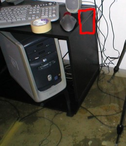 computer in a flood picture